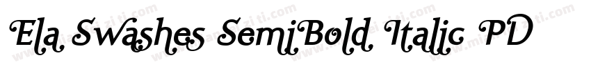 Ela Swashes SemiBold Italic PDF字体转换